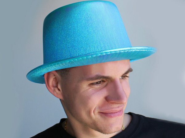 Karnevalový klobouk / cylindr metalický