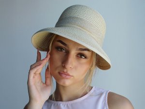 Dámský letní klobouk / slamák s mašlí