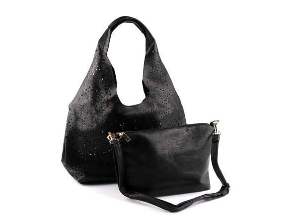Kabelka s vysekávaným vzorem 2v1 43x26 cm