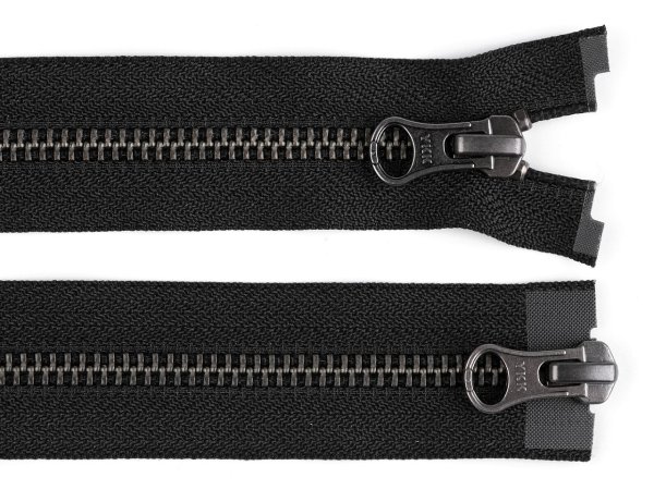 Zip kovový YKK No 5 dělitelný 2 jezdce / dvoucestný 60 cm na kožené bundy