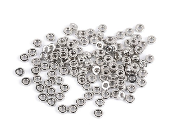 Plastové korálky rondelky / mezidíly Ø6 mm metalické