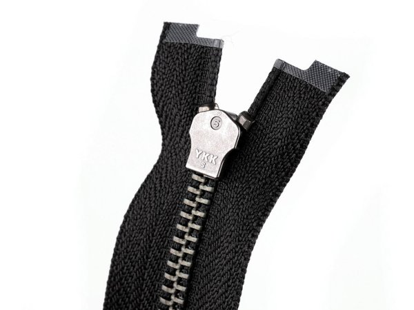 Zip kovový YKK No 5 dělitelný 2 jezdce / dvoucestný 60 cm na kožené bundy