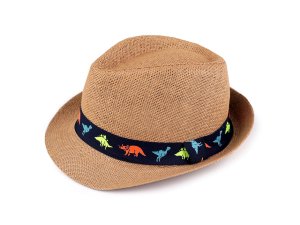 Dětský letní klobouk / slamák auta a dinosauři