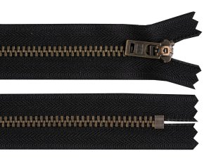 Kovový zip YKK No 5 délka 18 cm staromosazný (jeansový)