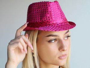Klobouk s flitry na karneval a párty