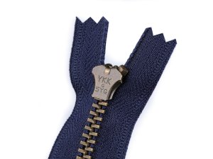 Kovový zip YKK No 5 délka 18 cm staromosazný (jeansový)