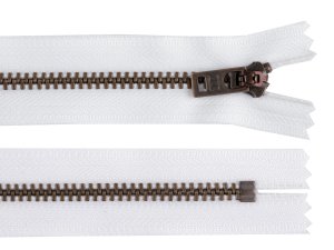 Kovový zip YKK No 5 délka 18 cm staromosazný (jeansový)