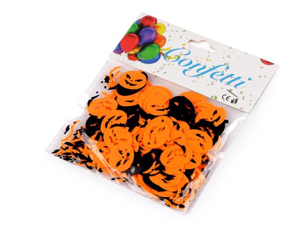 Konfety Halloween - pavouk, netopýr, dýně, pavučina