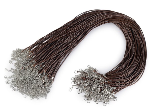 Splétaná šňůrka s karabinkou délka 45 cm