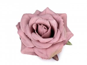 Umělý květ růže Ø70 mm - 4 starorůžová sv.