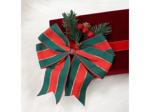 Vánoční mašle rypsová 12x13 cm