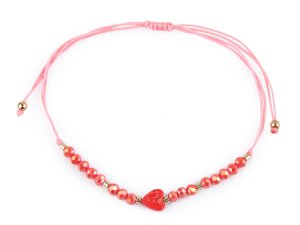 Náramek shamballa srdce a broušené korálky s AB efektem