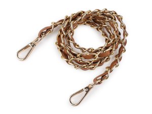 Koženkový popruh / ucho s řetízkem a karabinami, na kabelky a mobilní telefony šíře 2 cm