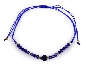 Náramek shamballa srdce a broušené korálky s AB efektem
