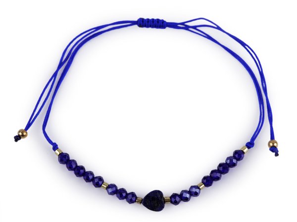 Náramek shamballa srdce a broušené korálky s AB efektem