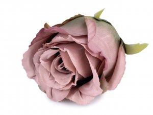 Umělý květ růže Ø70 mm - 3 starorůžová sv.