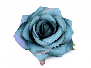 Umělý květ růže Ø70 mm - 6 tyrkys