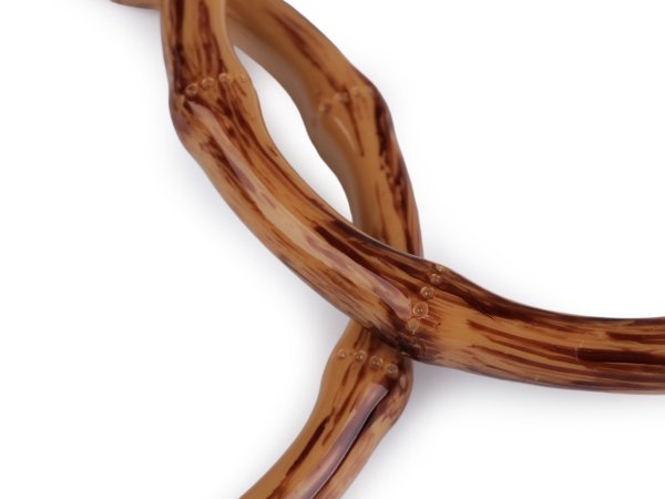 Plastová ucha na tašky imitace bambusu Ø12,5 cm