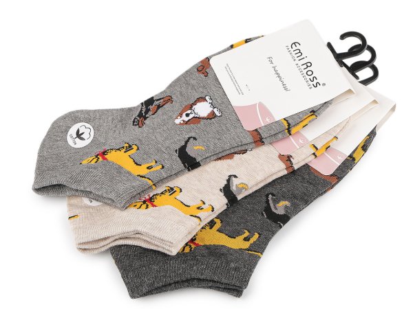 Bavlněné ponožky kotníkové psi Emi Ross unisex