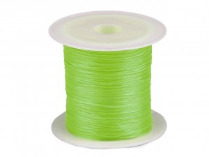 Pruženka / gumička plochá barevná šíře 1 mm - 11 zelená neon