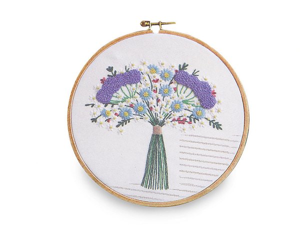 Dárková sada na vyšívání s předtištěným motivem kytice