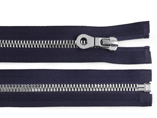 Kostěný zip, imitace kovu No 8 délka 60 cm bundový