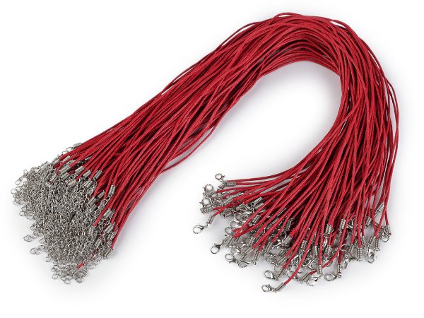 Voskovaná šňůrka s karabinkou délka 45 cm