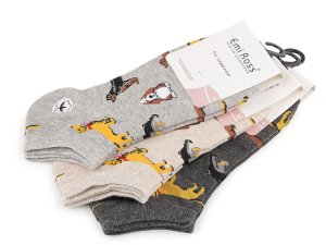 Bavlněné ponožky kotníkové psi Emi Ross unisex