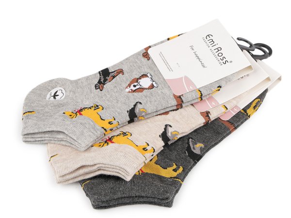 Bavlněné ponožky kotníkové psi Emi Ross unisex