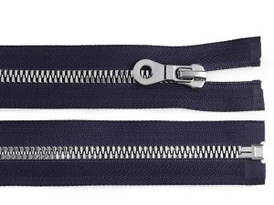 Kostěný zip, imitace kovu No 8 délka 80 cm bundový