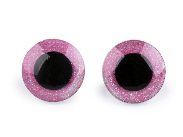 Oči glitrové s pojistkou Ø25 mm