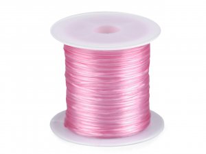 Pruženka / gumička plochá barevná šíře 1 mm - 3 růžová sv.