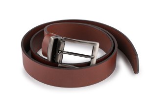 Pánský kožený pásek z buvolí kůže šíře 3,5 cm hladký