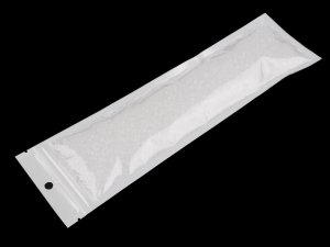 Uzavíratelný sáček se závěsem 7x25 cm jedna strana průhledná