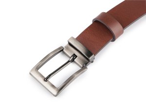 Pánský kožený pásek z buvolí kůže šíře 3,5 cm hladký