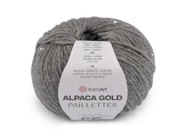 Pletací příze Alpaca Gold s flitry 50 g
