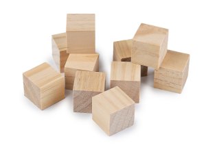 Dřevěná kostka - polotovar k dotvoření 2,5x2,5 cm
