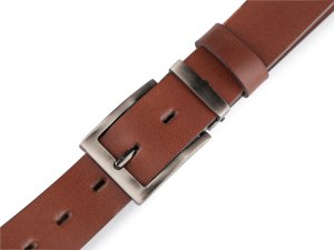 Pánský kožený pásek z buvolí kůže šíře 3,5 cm hladký