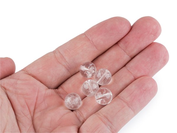 Křišťál, minerální korálky Ø10 mm