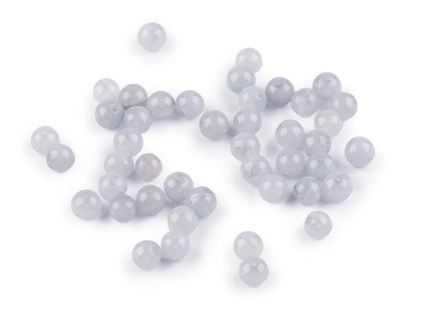 Akvamarín syntetický, minerální korálky Ø4 mm
