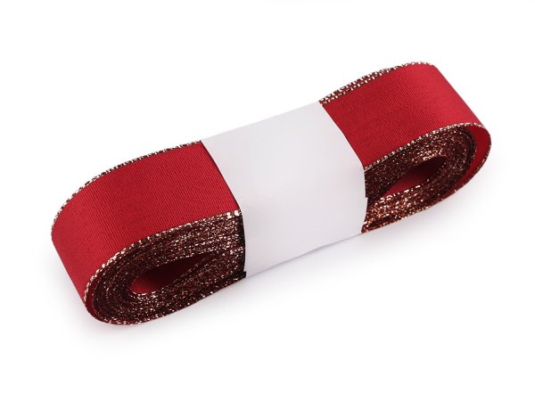 Stuha taftová šíře 25 mm s lurexem