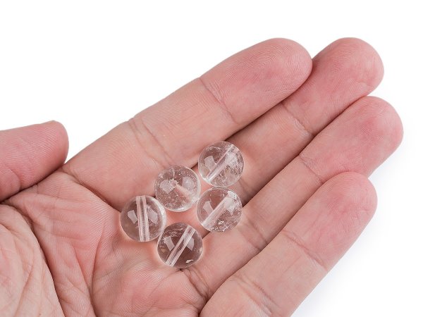 Křišťál, minerální korálky Ø12 mm