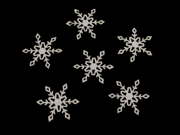 Vánoční filcová vločka s glitry Ø30 mm