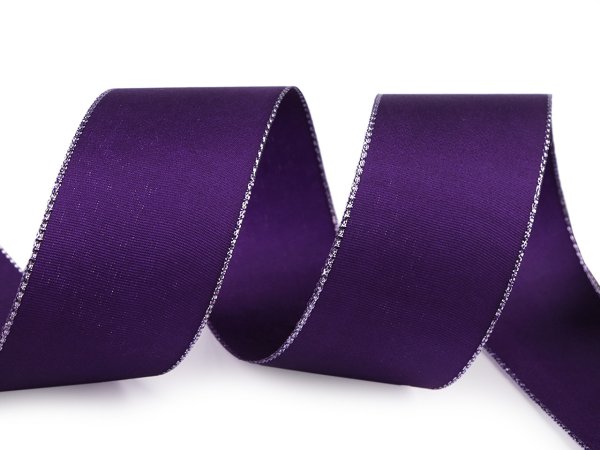 Stuha taftová s lurexem šíře 40 mm