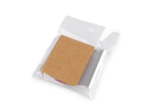 Papírová karta na brož se sáčkem s eurozávěsem 6x7,5 cm