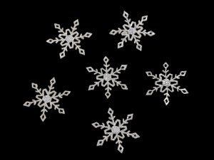 Vánoční filcová vločka s glitry Ø30 mm