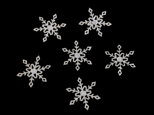 Vánoční filcová vločka s glitry Ø30 mm