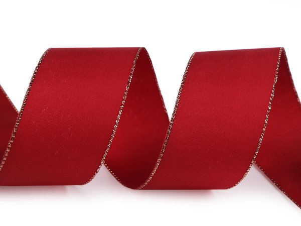 Stuha taftová s lurexem šíře 40 mm