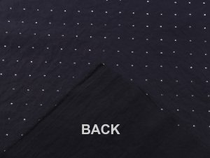 Oděvní strečová tkanina s kamínky hotfix