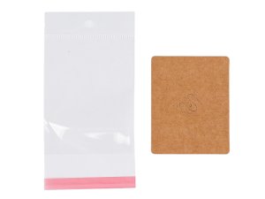 Papírová karta na brož se sáčkem s eurozávěsem 6x7,5 cm